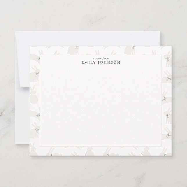 Bunny Pattern Frame Note Card (Front)