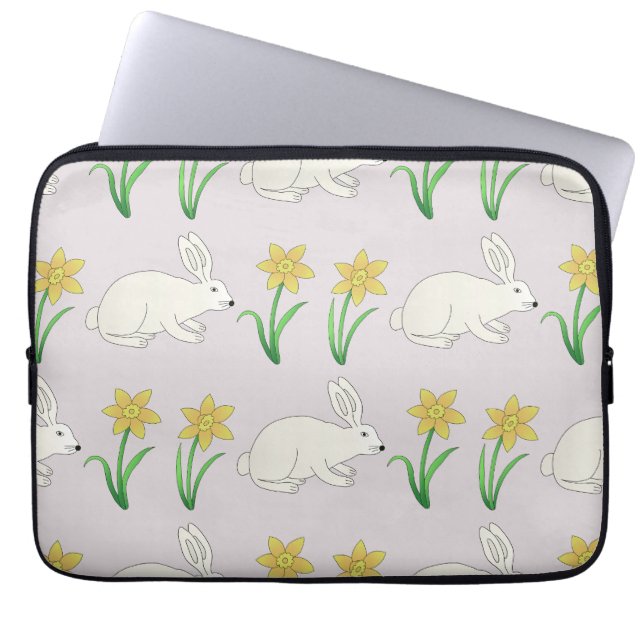 Bunny pattern laptop sleeve (Front)