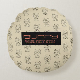 BUNNY PATTERN ROUND PILLOW