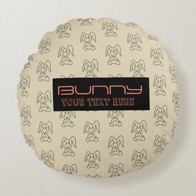 BUNNY PATTERN ROUND PILLOW (Front)