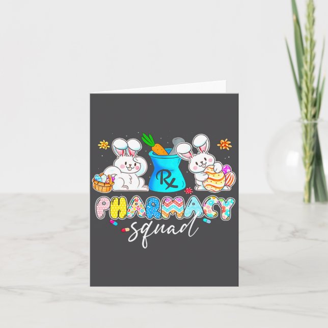 Bunny Pharmacist Pharmacy Squad Happy Card (Front)