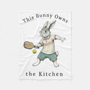 Bunny pickleball player easter this funny owns the fleece blanket