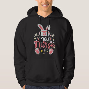 Bunny PICU Nurse Bunny Ears Pediatric Intensive Ca Hoodie