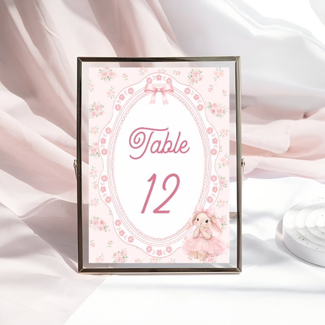 Bunny Pink Floral Table Number (Creator Uploaded)