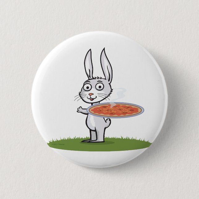Bunny Pizza 2 Inch Round Button (Front)
