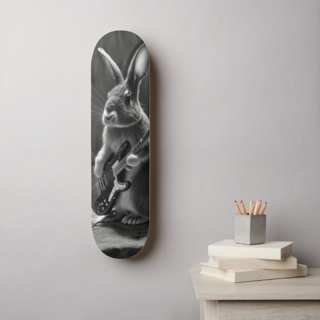 Bunny Playing a Guitar Skateboard (Wall Art)