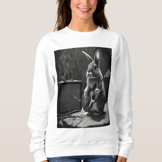 Bunny Playing a Guitar Sweatshirt (Front)
