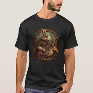 Bunny Playing Banjo Guitar Music Bunny Outfit For T-Shirt