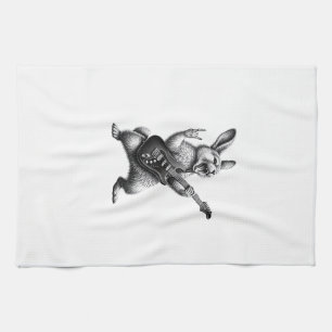 Bunny Playing Guitar Rock Star Bunny Lover Easter  Kitchen Towel
