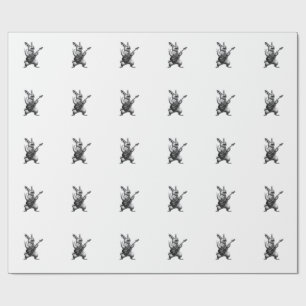 Bunny Playing Guitar Rock Star Bunny Lover Easter  Wrapping Paper