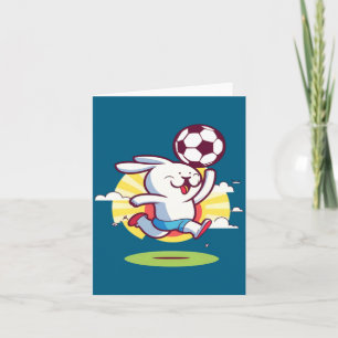 Bunny Playing Soccer Soccer Easter _1  Card