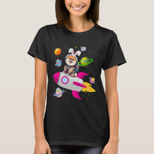 Bunny Pomeranian In Space Planets Easter Dog Owner T-Shirt