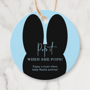 Bunny Pop it when she pops baby shower Favour Tags