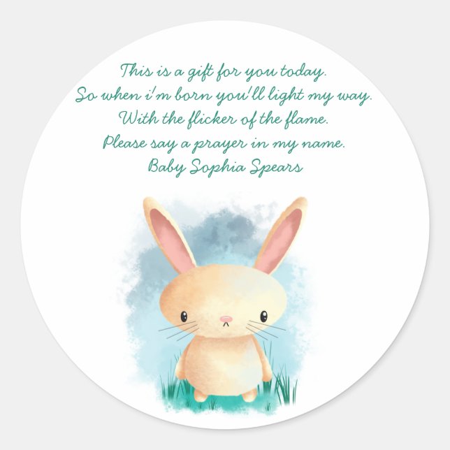 Bunny - Prayer Candle Label (Front)