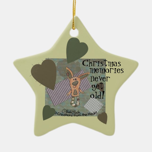 Bunny Prim Ceramic Ornament (Front)