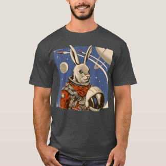 Bunny Propaganda Cosmonaut Space Celebration Easte T-Shirt