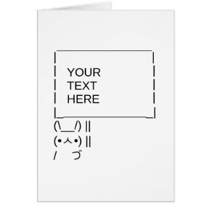Bunny Protest Sign / Customizable ASCII Text Art