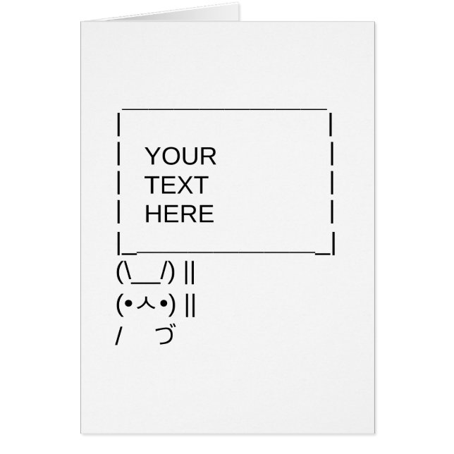 Bunny Protest Sign / Customizable ASCII Text Art (Front)