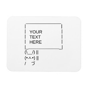 Bunny Protest Sign / Customizable ASCII Text Art Magnet