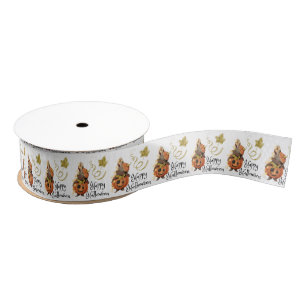 Bunny Pumpkin Halloween Ribbon  Grosgrain Ribbon