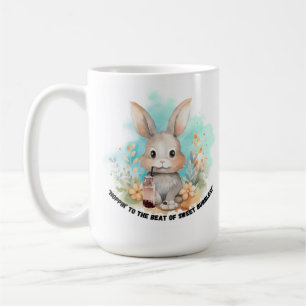 bunny  quote cartoon drinking bobba tea coffee mug