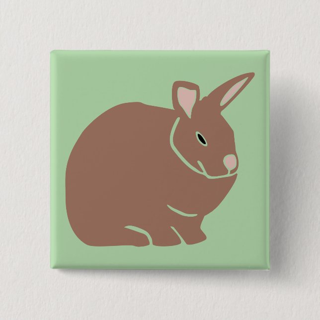 Bunny Rabbit  2 Inch Square Button (Front)