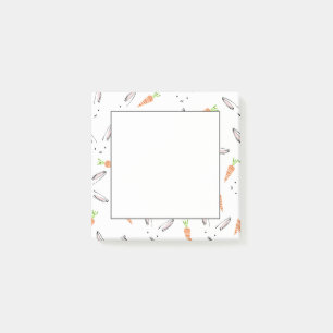 Bunny Rabbit and Carrot Pattern Post-It Notes