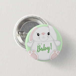 Bunny Rabbit Baby Shower 1 Inch Round Button
