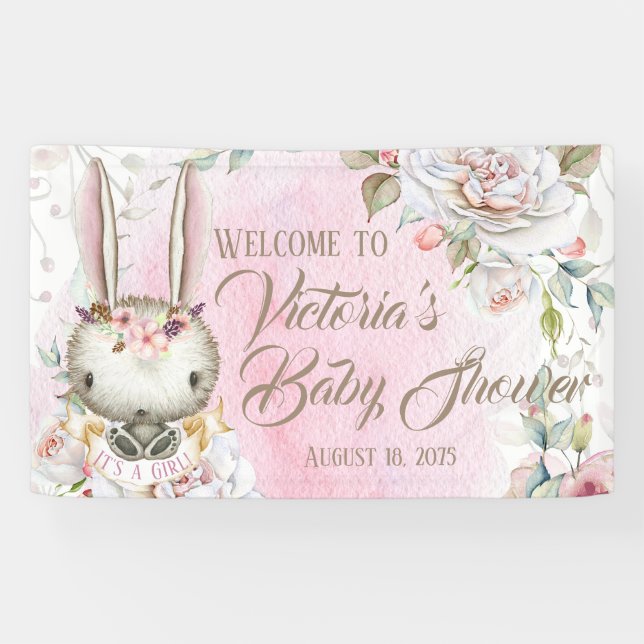 Bunny Rabbit Baby Shower Banners (Horizontal)