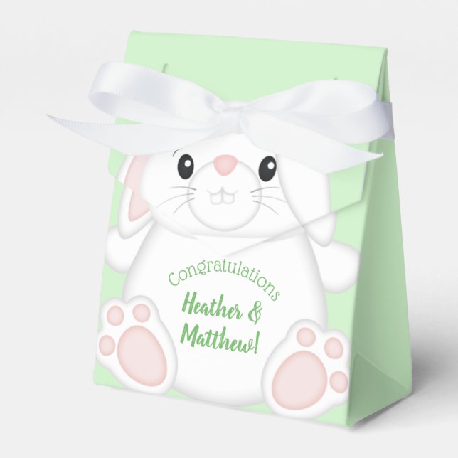 Bunny Rabbit Baby Shower Favor Box (Front Side)