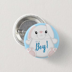 Bunny Rabbit Baby Shower Woodland 1 Inch Round Button