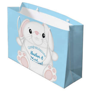 Bunny Rabbit Baby Shower Woodland Large Gift Bag