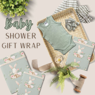 Bunny Rabbit Baby Shower Wrapping Paper