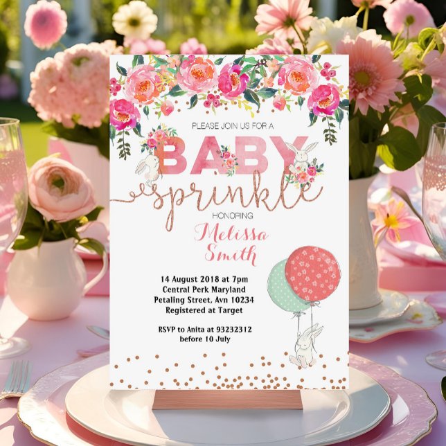 Bunny Rabbit Baby Sprinkle Invitation card (Creator Uploaded)