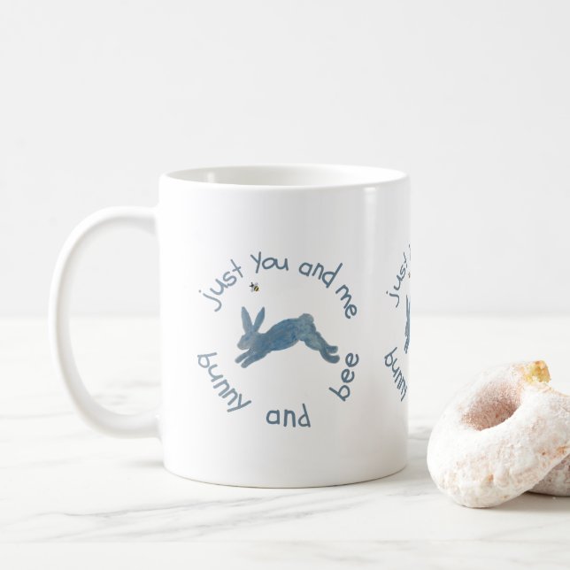 Bunny Rabbit Bee Poem  Coffee Mug (With Donut)