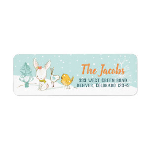 Bunny Rabbit Birds Christmas Holiday