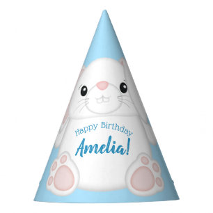Bunny Rabbit Birthday Party Blue Hat