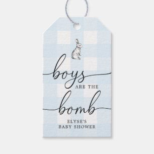 Bunny Rabbit Blue Gingham Bath Bomb Favour Tag