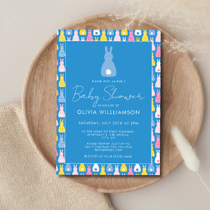 Bunny Rabbit Boy Baby Shower Invitation