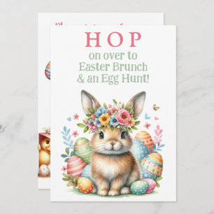Bunny Rabbit Brunch and Easter Egg Hunt Invitation