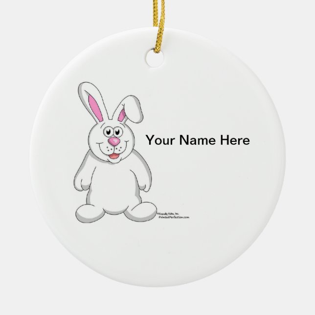 Bunny Rabbit Ceramic Ornament (Front)