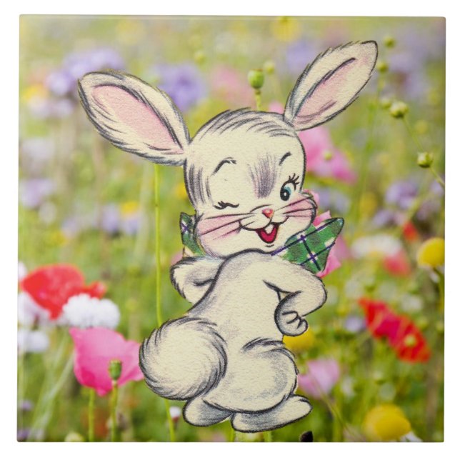 Bunny Rabbit Ceramic Tile (Front)