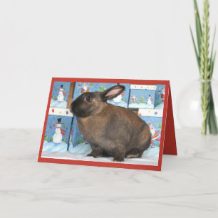 Bunny Rabbit Chritmas with Snowman Holiday Boxes Card