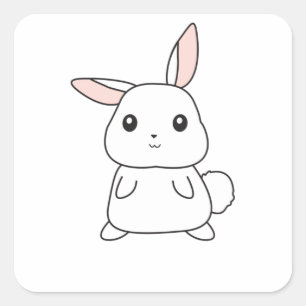 Bunny Rabbit Cute Animals For Kids Easter Bunny Square Sticker