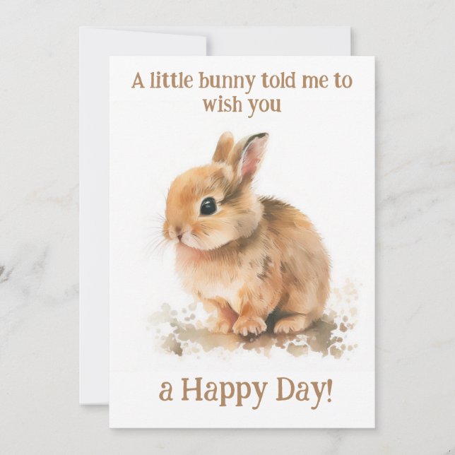 Bunny rabbit cute happy postcard (Front)