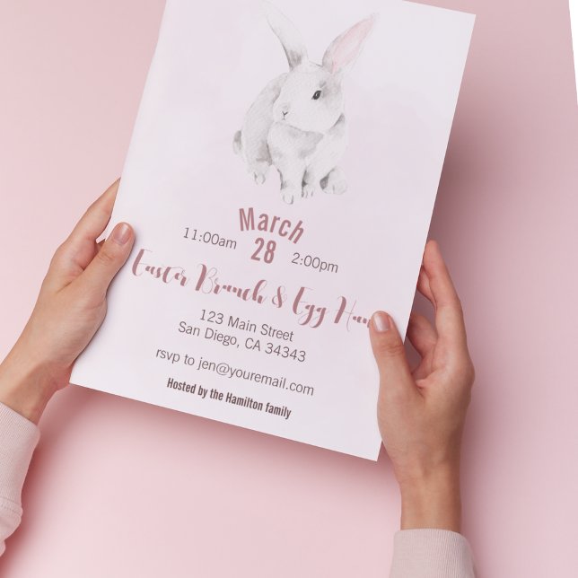 Bunny Rabbit Easter Brunch & Egg Hunt Invitation (Creator Uploaded)