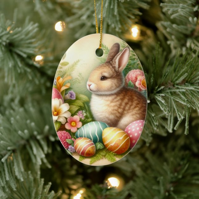 Bunny Rabbit  Easter Holiday Tree Ornament (Tree)
