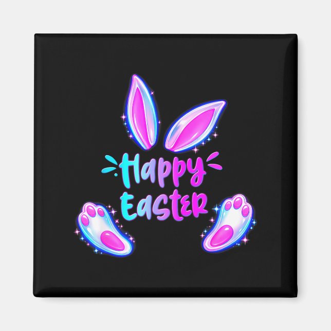 Bunny Rabbit Face Funny Easter Day Kpop Style Wome Magnet (Front)