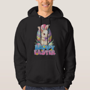 Bunny Rabbit Face Happy Easter Day Women Girls Hoodie