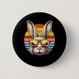 Bunny Rabbit Face Sunglasses Beach Summer Vacation 2 Inch Round Button